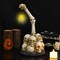 Skeleton Halloween Decorations, Halloween Skull Outdoor Decor with Solar Lantern, Scary Garden Statue for Yard Lawn Indoor Party Decoration